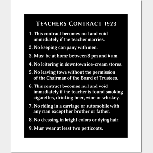 School Teacher's Contract 1923 Posters and Art